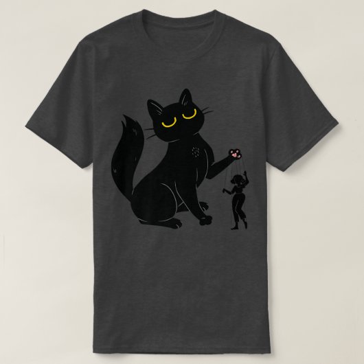 T-shirt Funny Cat & Human Puppet  (Design devant)