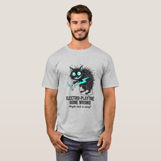 T-shirt Funny Cat Its Fine Im Fine Electro Playtime Graphi (Devant entier)