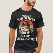 T-shirt Funny Cat Personal Assistant Retro Tee (Devant)