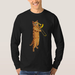 T-shirt Funny Cat Playing Trombone