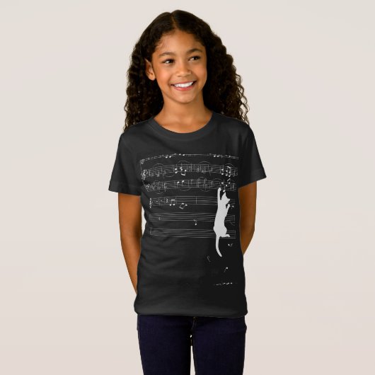 T-Shirt Funny Cat Playing With Music Note Cat Lover Gift (Devant entier)