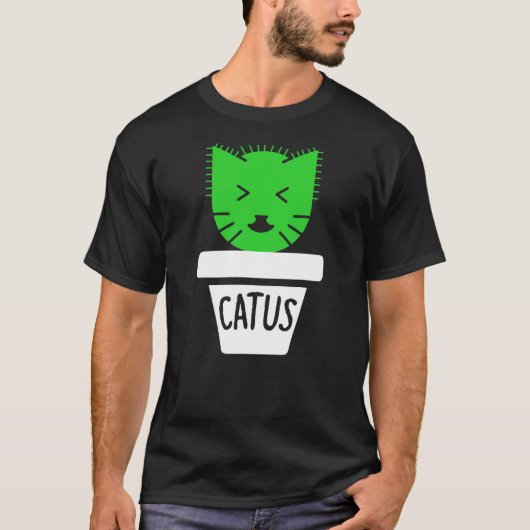 T-shirt Funny Cat Pun - Catus (Devant)