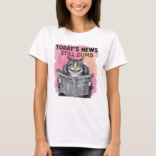 T-shirt Funny Cat Reading Journal (Devant)
