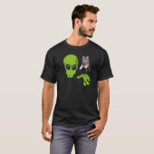 T-shirt Funny Cat Retro Alien UFO Premium (Devant entier)