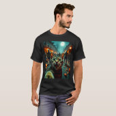 T-shirt Funny Cat Selfie Halloween Zombies Humor  (Devant entier)
