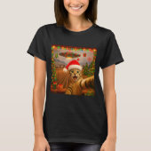 T-shirt Funny Cat Selfie With Alien Ufo Christmas Lights S (Devant)