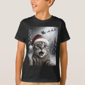 T-shirt Funny Cat Selfie With Santa Claus Christmas Men Wo (Devant)