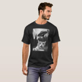 T-shirt Funny Cat Selfie with UFO Alien (Devant entier)