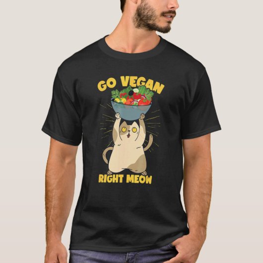 T-shirt Funny Cat Veganism Plant Based Vegan (Devant)