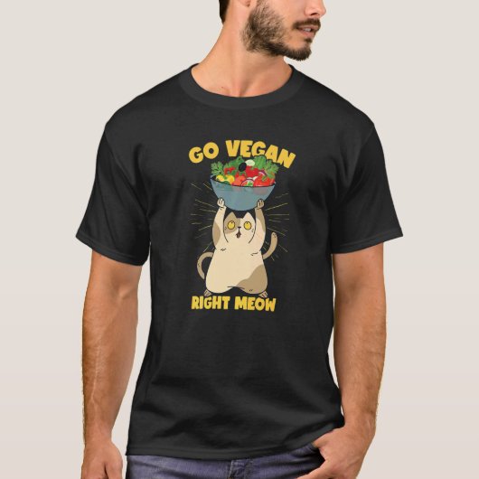 T-shirt Funny Cat Veganism Plant Based Vegan Premium (Devant)