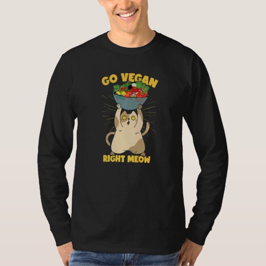T-shirt Funny Cat Veganism Plant Based Vegan Premium (Devant)