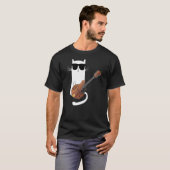 T-shirt Funny Cat Wearing Sunglasses Playing Mandolin (Devant entier)