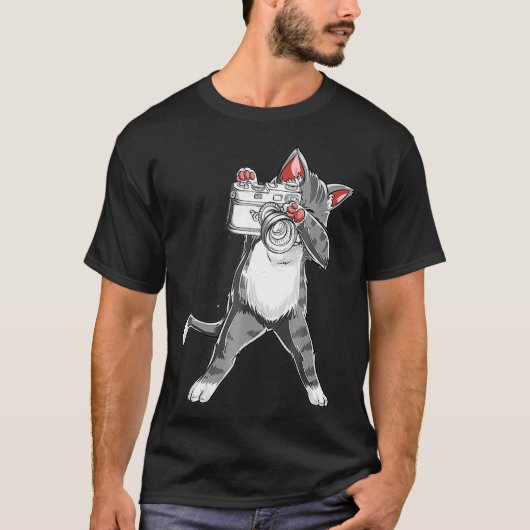 T-shirt Funny Cat With A Camera Photography (Devant)