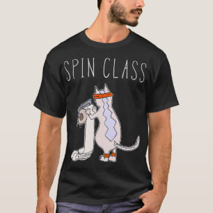 T-shirt Funny Cat Working Out Gym Spin Class Yoga Training