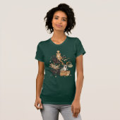 T-shirt Funny Cats Christmas Tree Tangled Lights Holiday (Devant entier)