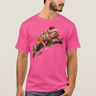 T-shirt Funny Chameleon Père Noël Décor ornemental de Noël
