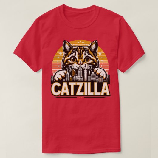 T-shirt Funny Chat Catzilla (Design devant)