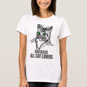 T-shirt Funny Chat Dieu bénisse tous les Amoureux de les c