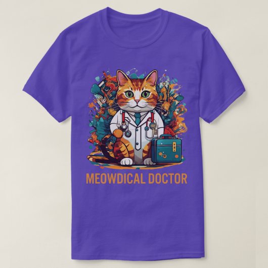 T-shirt Funny Chat Médecin Médecin Soins Médicales Design (Design devant)