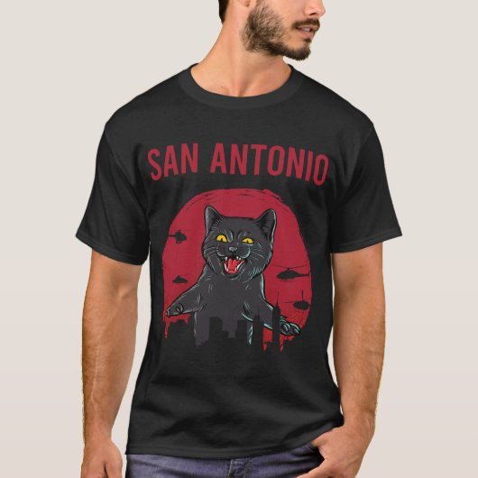 T-shirt Funny Chat noir San Antonio (Devant)