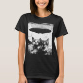 T-shirt Funny Chat Selfie UFO Amoureux des chats bizarre (Devant)
