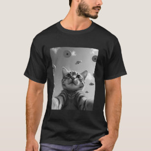 T-shirt Funny Chat Selfie UFO Hovering Aliens Amoureux de