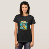 T-shirt Funny Chat Surf sur Ocean Wave Vacation (Devant entier)