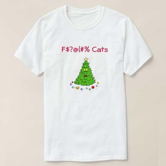 T-shirt Funny Chat Thème Noël Idées cadeaux Feline Kitten (Design devant)