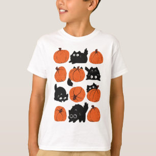 T-shirt Funny Chats Retro Citrouille Super Halloween Thank