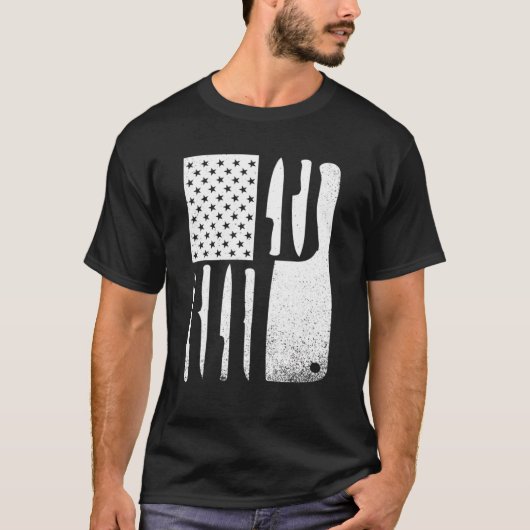 T-shirt Funny Chef Knife American Flag For Men Women Patri (Devant)