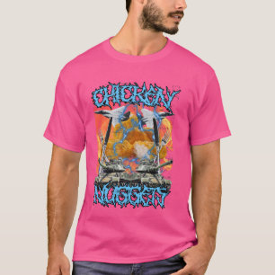 T-shirt Funny Chicken Nugget Bootleg Hardcore Flames mème