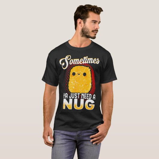 T-shirt Funny Chicken Nugget Fast Food Costume (Devant entier)