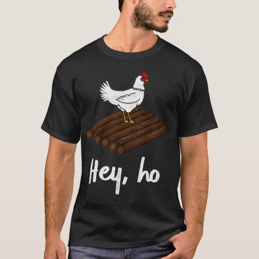 T-shirt Funny Chicken On A Raft Country  Folk (Devant)