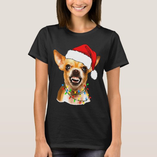 T-shirt Funny Chihuahua Christmas Shirt For Dog Lovers Wom (Devant)