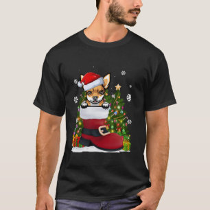 T-shirt Funny Chihuahua dans la chaussure Santa Hat Noël l