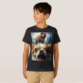 T-shirt Funny Chihuahua Dog Selfie With T-rex Women Men Ki (Devant entier)