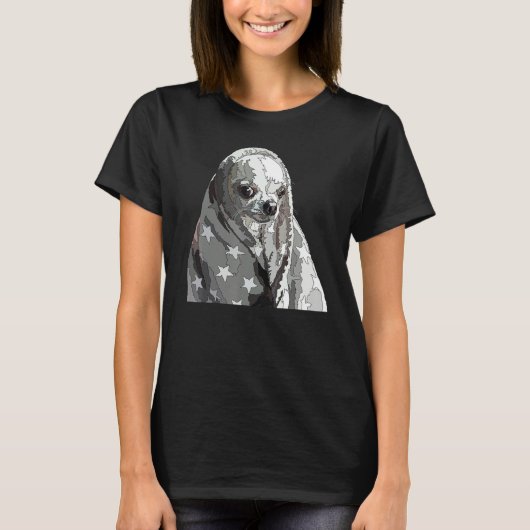 T-shirt Funny Chihuahua In A Blanket Chiwawa Mom Dad Dog L (Devant)