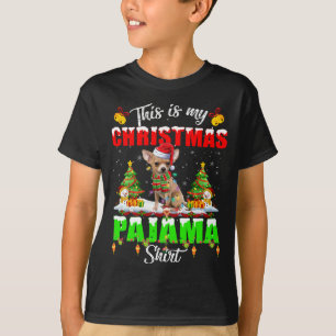T-shirt Funny Chihuahua Noël Pyjama Santa Hat Noël