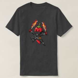 T-shirt Funny Chili Pepper Fire Ninja Samurai Illustration