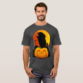 T-shirt Funny Chinchilla sur Citrouille Howling sur Moon F (Devant entier)