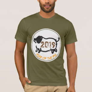 T-shirt Funny Chinois Cochon personnalisé Année Zodiac Men