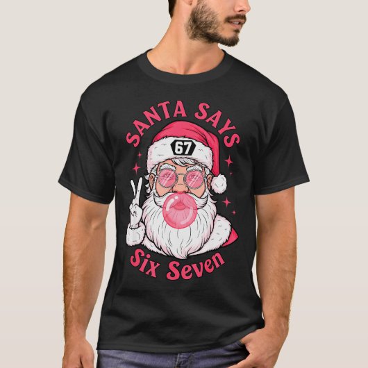 T-shirt Funny Christmas 67 Meme Brain Rot Santa Claus Xmas (Devant)