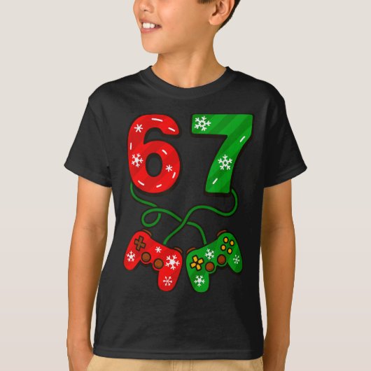 T-shirt Funny Christmas 67 Meme Six Seven Video Games Game (Devant)