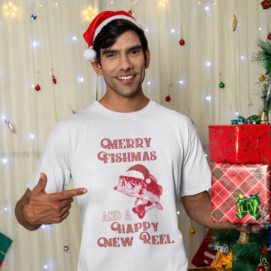 T-shirt Funny Christmas Bass Fishing Chemise