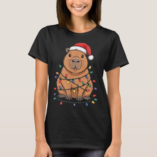 T-shirt Funny Christmas Capybara Cute Cartoon Desing (Devant)