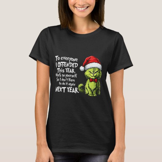 T-shirt Funny Christmas Cat To Everyone I Offended This Ye (Devant)