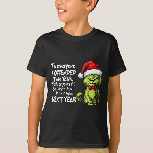 T-shirt Funny Christmas Cat To Everyone I Offended This Ye (Devant)