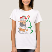 T-shirt Funny Christmas Cats Tree Tee, maman chat Noël (Devant)