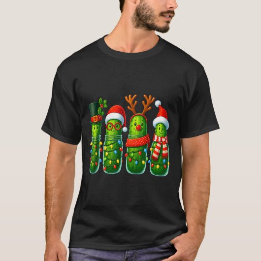 T-shirt Funny Christmas Ckles With Santa Hats And Lights  (Devant)