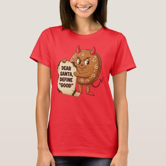 T-shirt Funny Christmas Cookie Character (Devant)